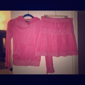 Juicy Couture Set (hoodie and skirt) M Pink